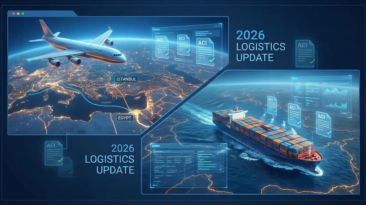 تحديثات أسعار الشحن من تركيا إلى مصر (يناير 2026): سعر الكيلو جواً وبحراً